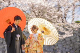 【和装ロケ】桜の季節の名古屋城で