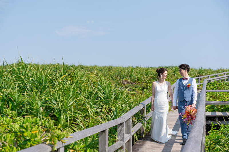 大自然のグリーンをバックに