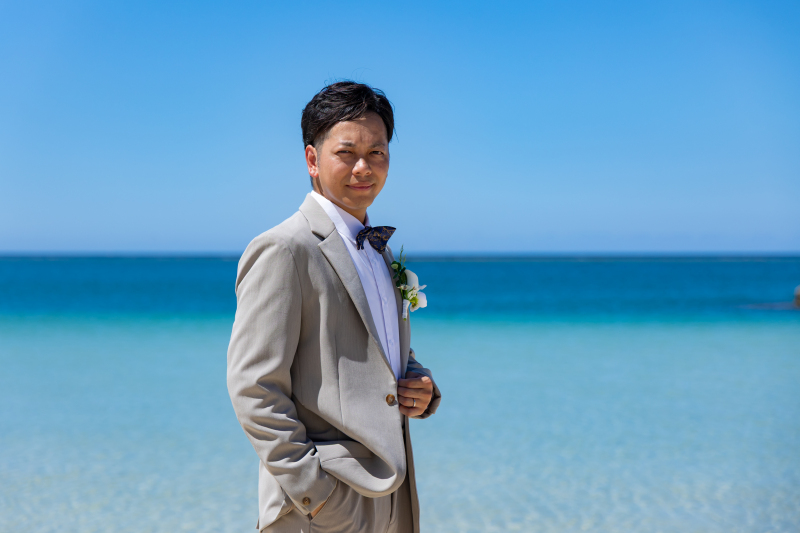 青い海でのソロショット