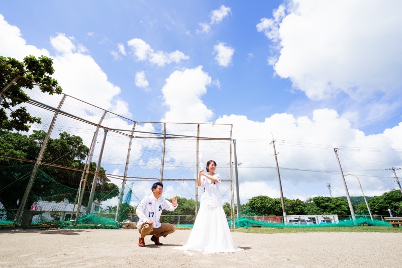 球場での撮影も