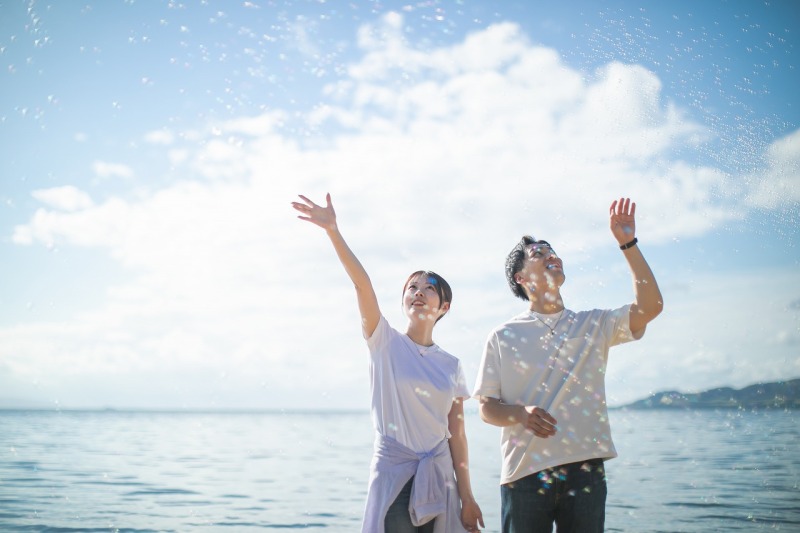 ペアルックでプロに撮ってもらうのが夢でした!