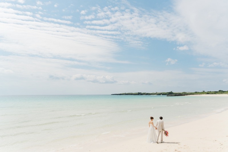 爽やかな青空と青い海♪ビーチ撮影からスタート