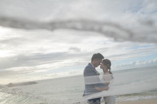 ベールを活かしたフォトジェニックな一枚を