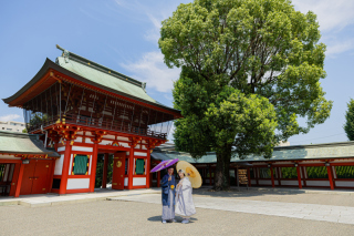 藤崎八旛宮にて和装ロケ