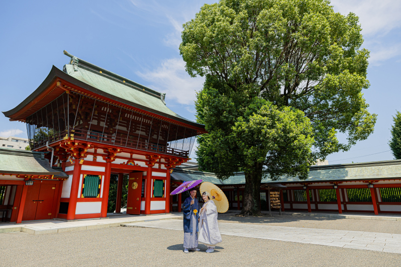 藤崎八旛宮にて和装ロケ