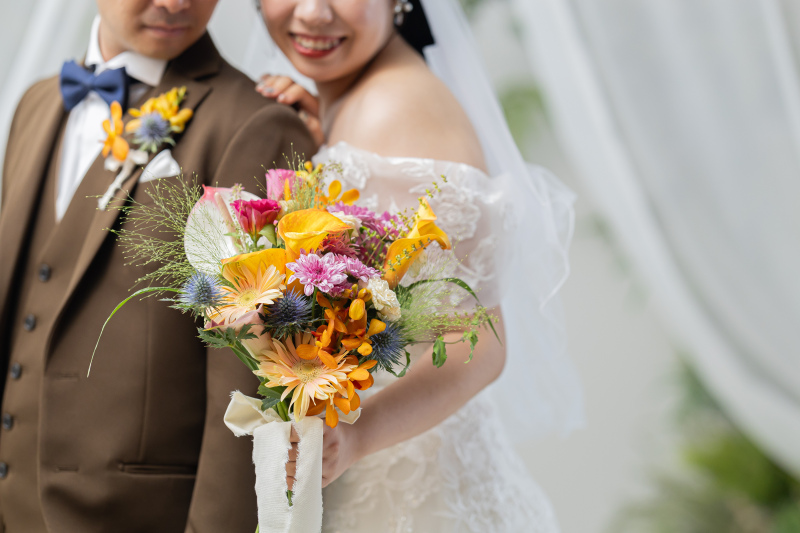 ブーケにフォーカスしたショットも!