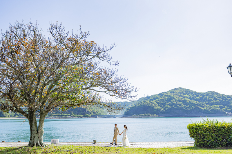 海をバックに広大な景色の中での撮影！