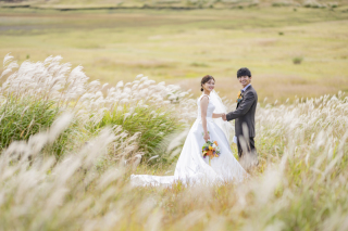 秋だから撮れるススキとの1枚