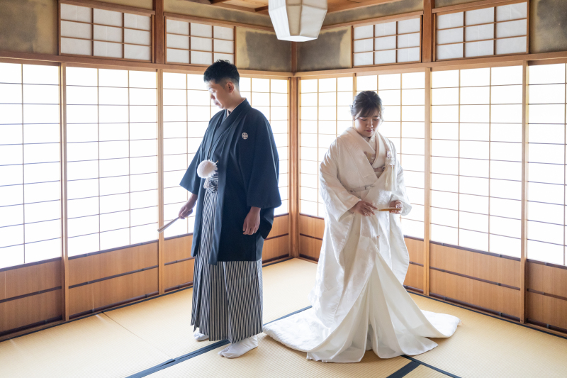 白川茶室での前撮りロケーションフォト(白無垢)
