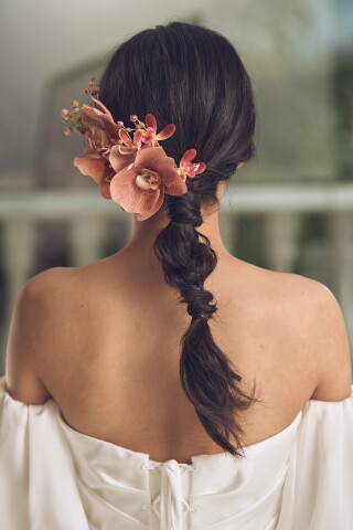 造花ヘッドピース【蘭】