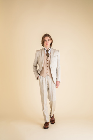 ASHER（リバーシブルベストｰベージュｰ）