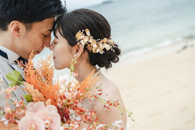 おでこをくっつけて