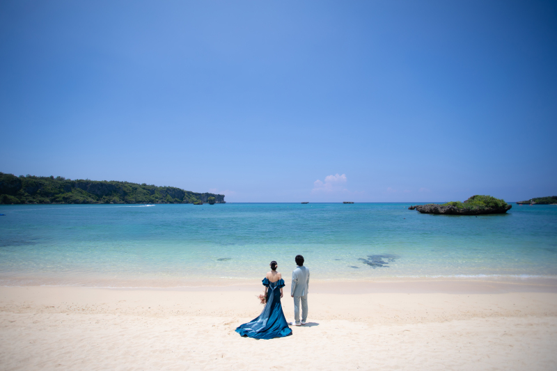 快晴のビーチ撮影