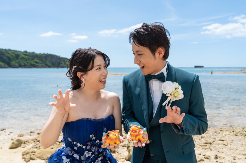 仲良くシーサーポーズ!