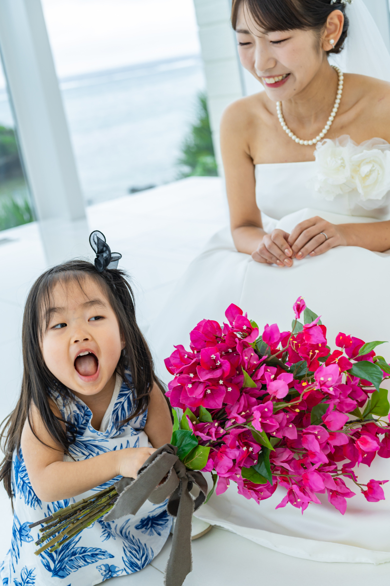 「お花持つねー♡」