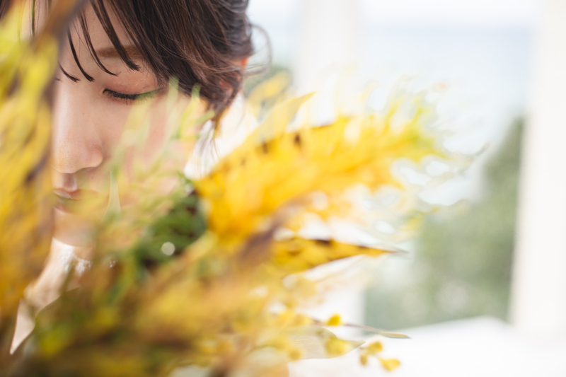 ブーケを使ったショット