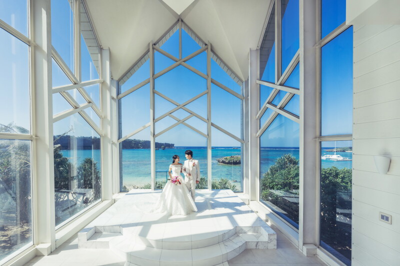 ザ・シーサイドガーデン ラグーン大聖堂 byワタベウェディング_事前来店なしで撮影できる