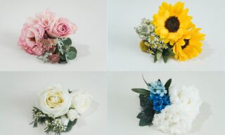 ブーケとお揃いの生花ヘッドピース【ピンク系・ひまわり・ホワイトナチュラル・ブルー系】