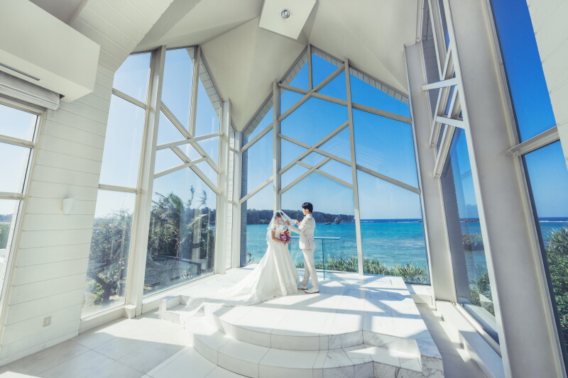 ザ・シーサイドガーデン ラグーン大聖堂 byワタベウェディング_事前来店なしで撮影できる