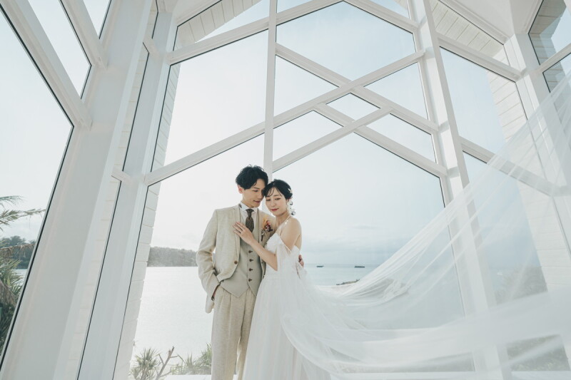 【シンプルセレモニープラン】海と緑に囲まれたガラスのチャペルで愛を誓う。大切な思い出に!|チャペル100カット