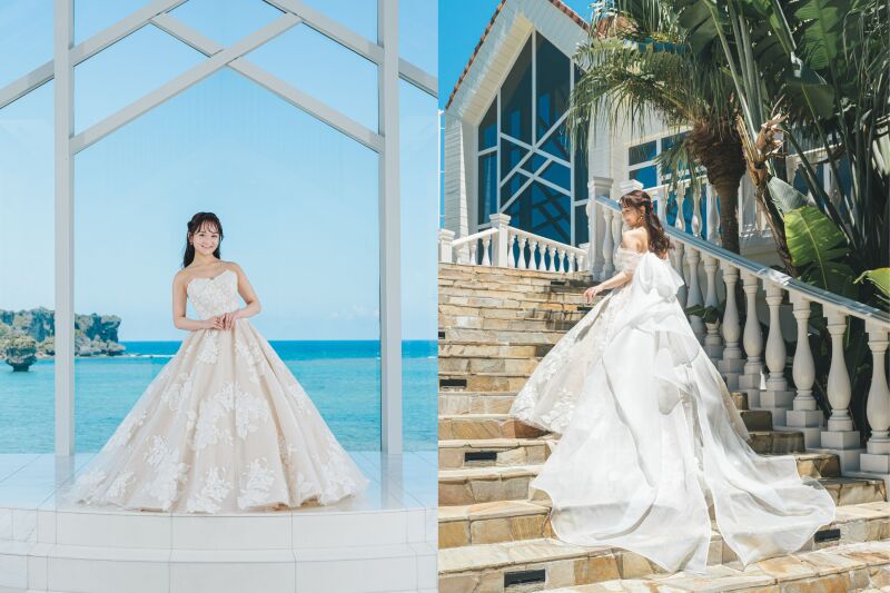 【レンタル衣裳選び放題プラン】ついに誕生!ドレス重視の方へ☆|ビーチ100カット|全データ納品&色調|ヘアメイク|雨天保証