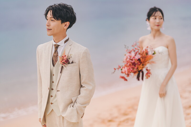 【シンプルセレモニープラン×サンセットフォト】お式とロマンチックな撮影♪|チャペル+ガーデン+サンセットビーチ100カット