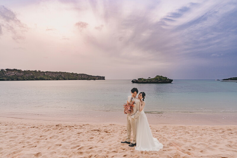 【シンプルセレモニープラン×サンセットフォト】お式とロマンチックな撮影♪|チャペル+ガーデン+サンセットビーチ100カット