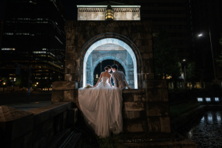 The oneday photo sweet_夜の東京駅周辺ロケ（和田倉門や明治安田生命前で夜景撮影）