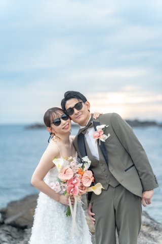 The oneday photo wedding_横浜の海景ロケ(大さん橋や城ヶ島でノスタルジックに)