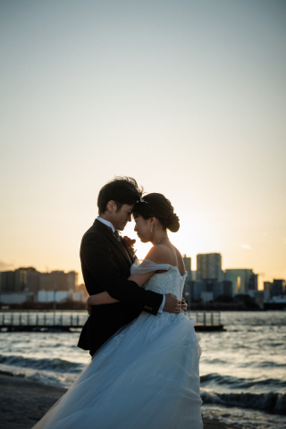 The oneday photo wedding_海ロケプラン（お台場・葛西・若洲で海と空を背景に）