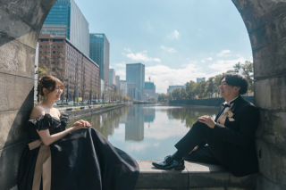 The oneday photo wedding_昼の東京駅周辺ロケ（ブリックスクエアや仲通りで上品に）