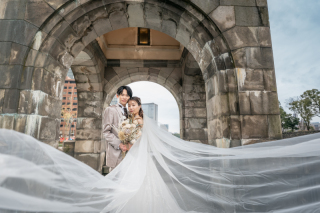 The oneday photo wedding_昼の東京駅周辺ロケ（ブリックスクエアや仲通りで上品に）