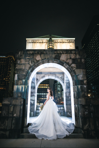 The oneday photo sweet_夜の東京駅周辺ロケ（和田倉門や明治安田生命前で夜景撮影）