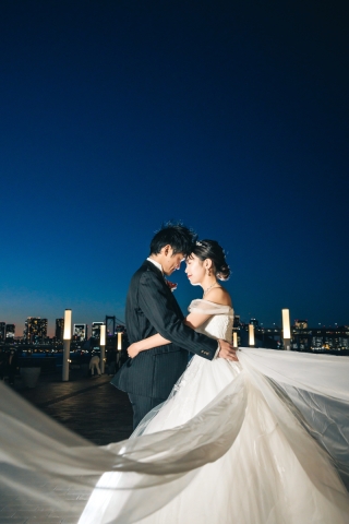 The oneday photo wedding_海ロケプラン（お台場・葛西・若洲で海と空を背景に）