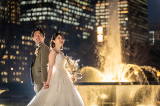 The oneday photo sweet_夜の東京駅周辺ロケ（和田倉門や明治安田生命前で夜景撮影）