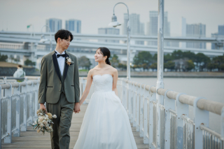 The oneday photo wedding_海ロケプラン（お台場・葛西・若洲で海と空を背景に）