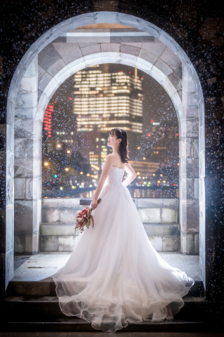 The oneday photo sweet_夜の東京駅周辺ロケ（和田倉門や明治安田生命前で夜景撮影）