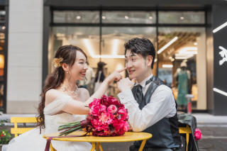 The oneday photo wedding_昼の東京駅周辺ロケ（ブリックスクエアや仲通りで上品に）