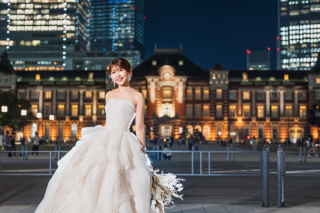 The oneday photo sweet_夜の東京駅周辺ロケ（和田倉門や明治安田生命前で夜景撮影）