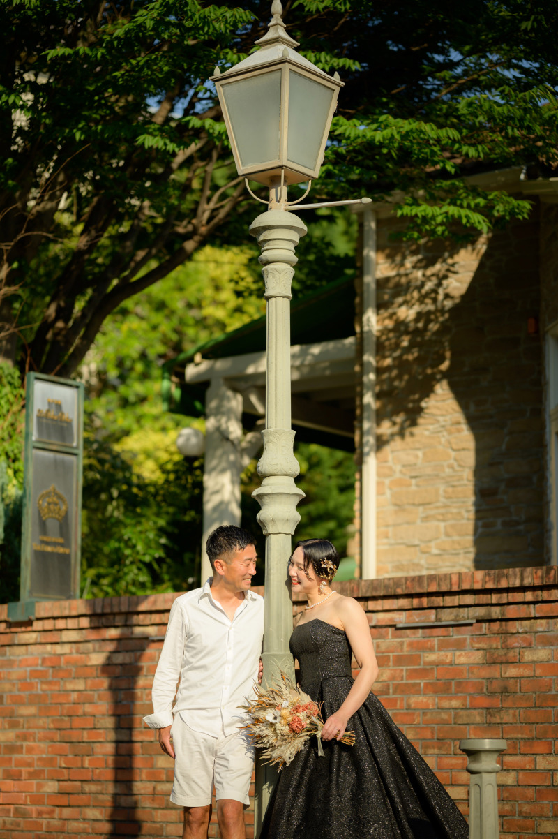 夕日が差し込む異人館街