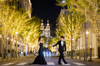 ウィンターイルミネーションでドラマティックな前撮り★