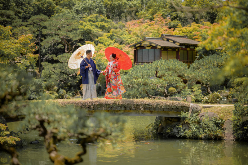 お着物で、和の景色を楽しみながら*