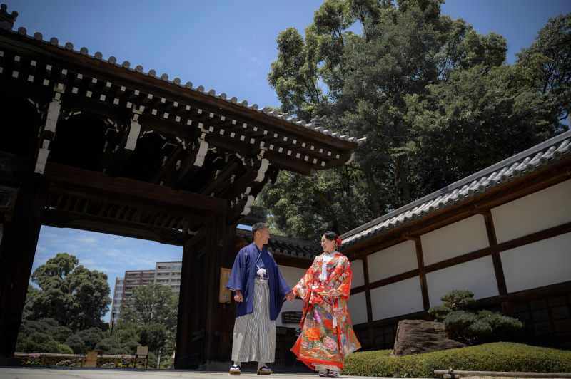 eneen wedding KOBE_庭園で撮影できる