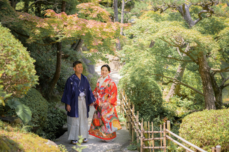 eneen wedding KOBE_庭園で撮影できる