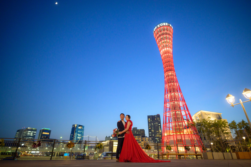 eneen wedding KOBE_夜景で撮影できる