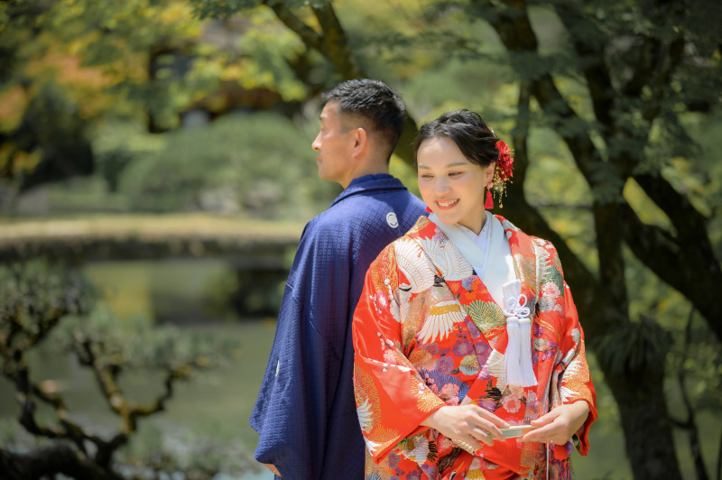 eneen wedding KOBE_庭園で撮影できる