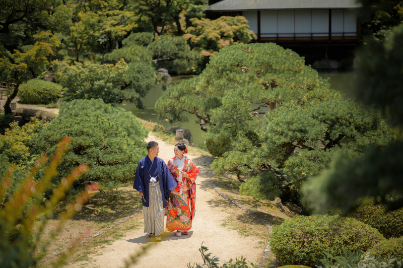 eneen wedding KOBE_庭園で撮影できる