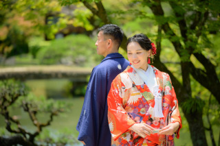 eneen wedding KOBE_【相楽園】四季折々の美景が楽しめる日本庭園で和装お洒落フォトを！