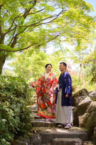 eneen wedding KOBE_【相楽園】四季折々の美景が楽しめる日本庭園で和装お洒落フォトを！