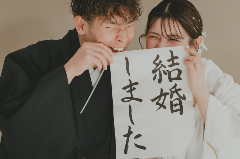 【スタジオで撮れる】貸し切りスタジオで二人だけの空間♪スタジオ｜和装1着★美肌補正付・全データ追加料金なし♪